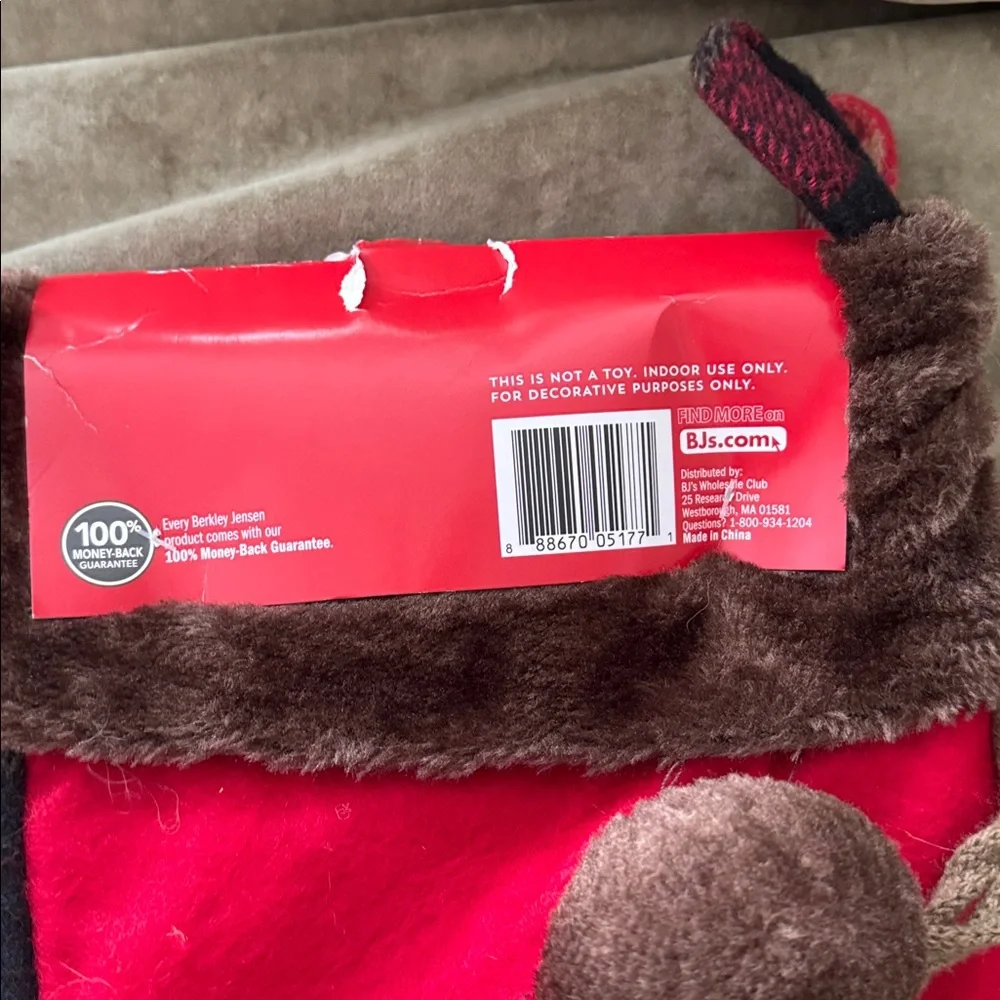 Berkeley Jensen Holiday Plaid Christmas Stocking pair